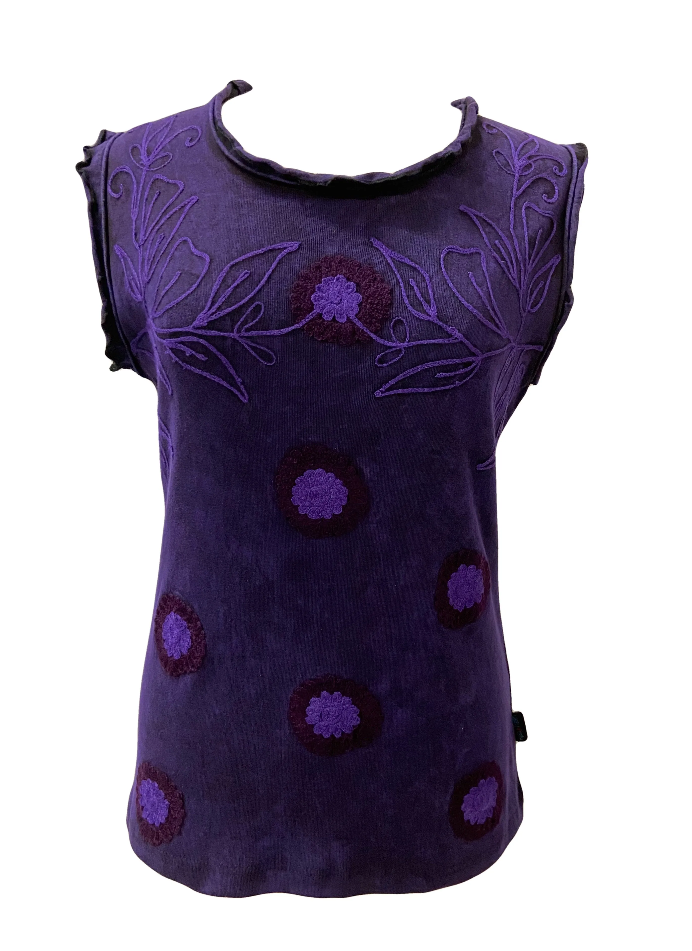 0039 RB Bohemian Knit Stonewashed Stylish Sleeveless Tank Top Blouse