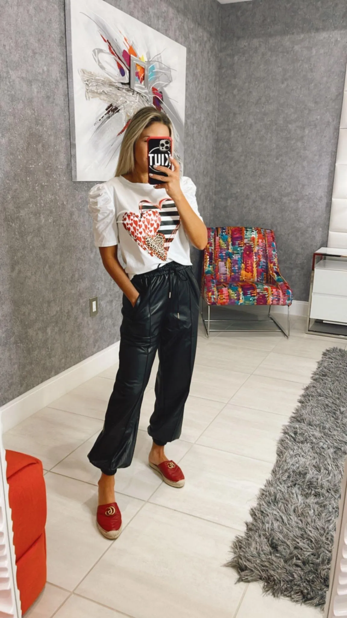 1131 Leather jogger pants