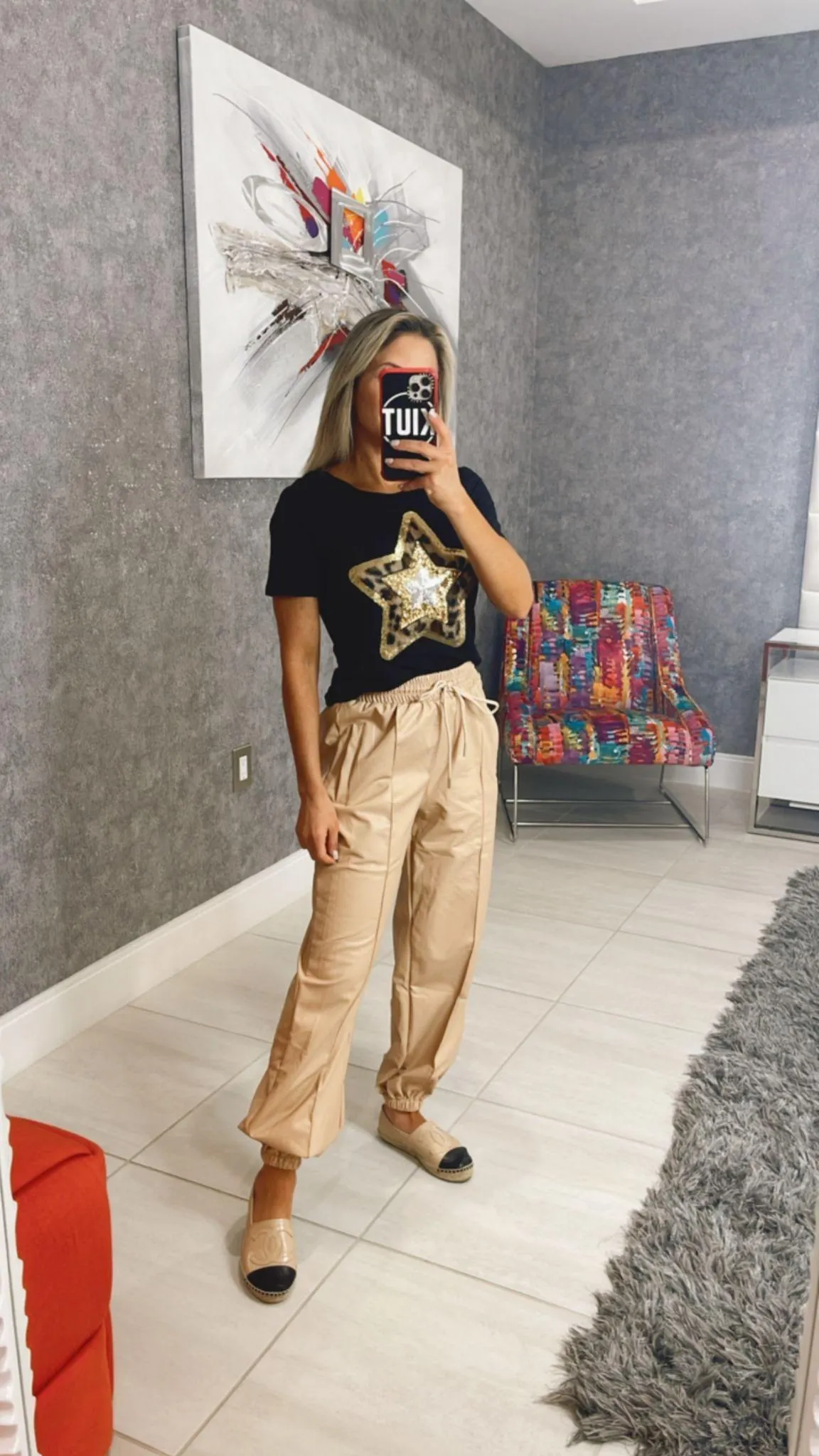 1131 Leather jogger pants