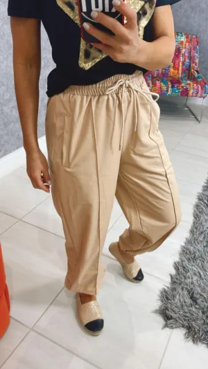 1131 Leather jogger pants