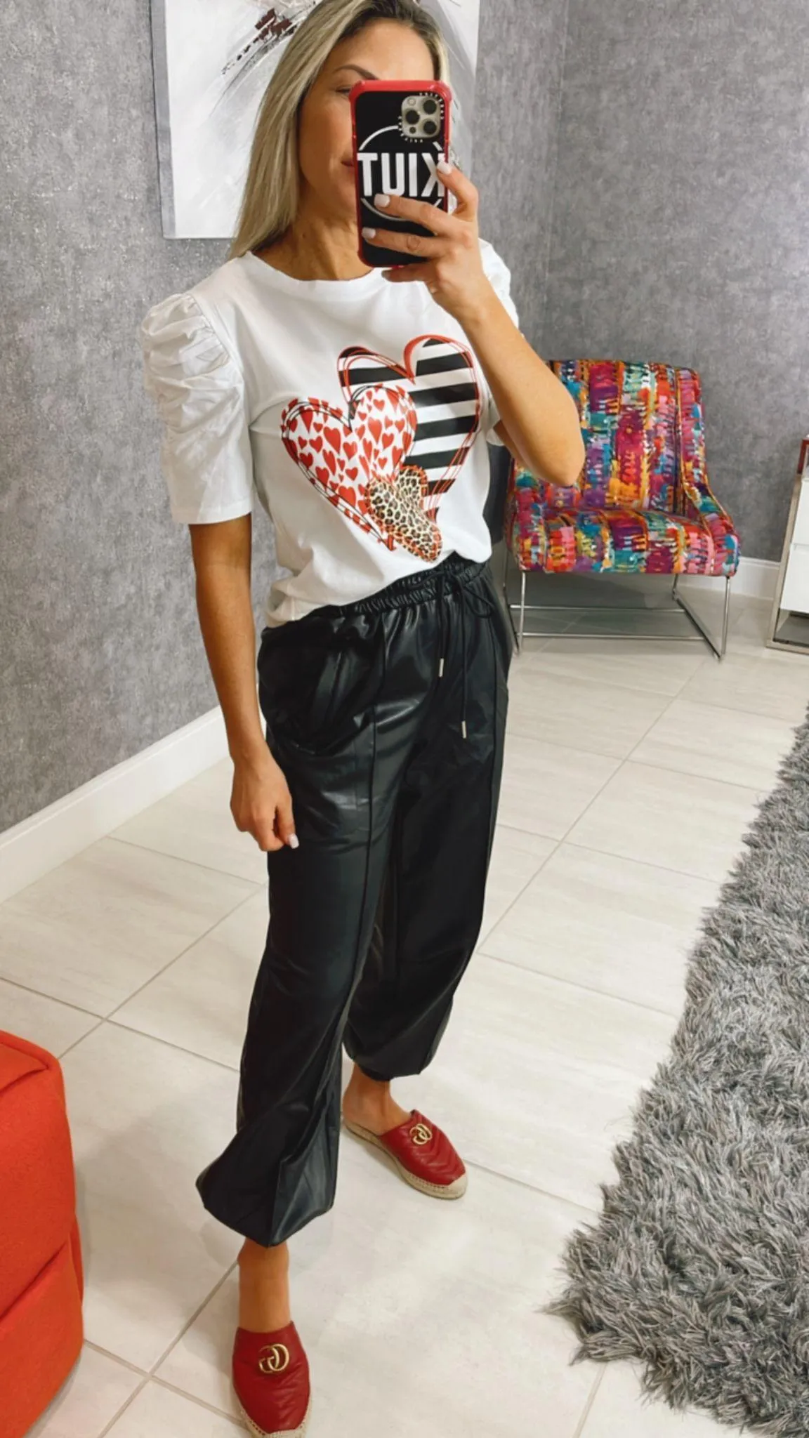 1131 Leather jogger pants