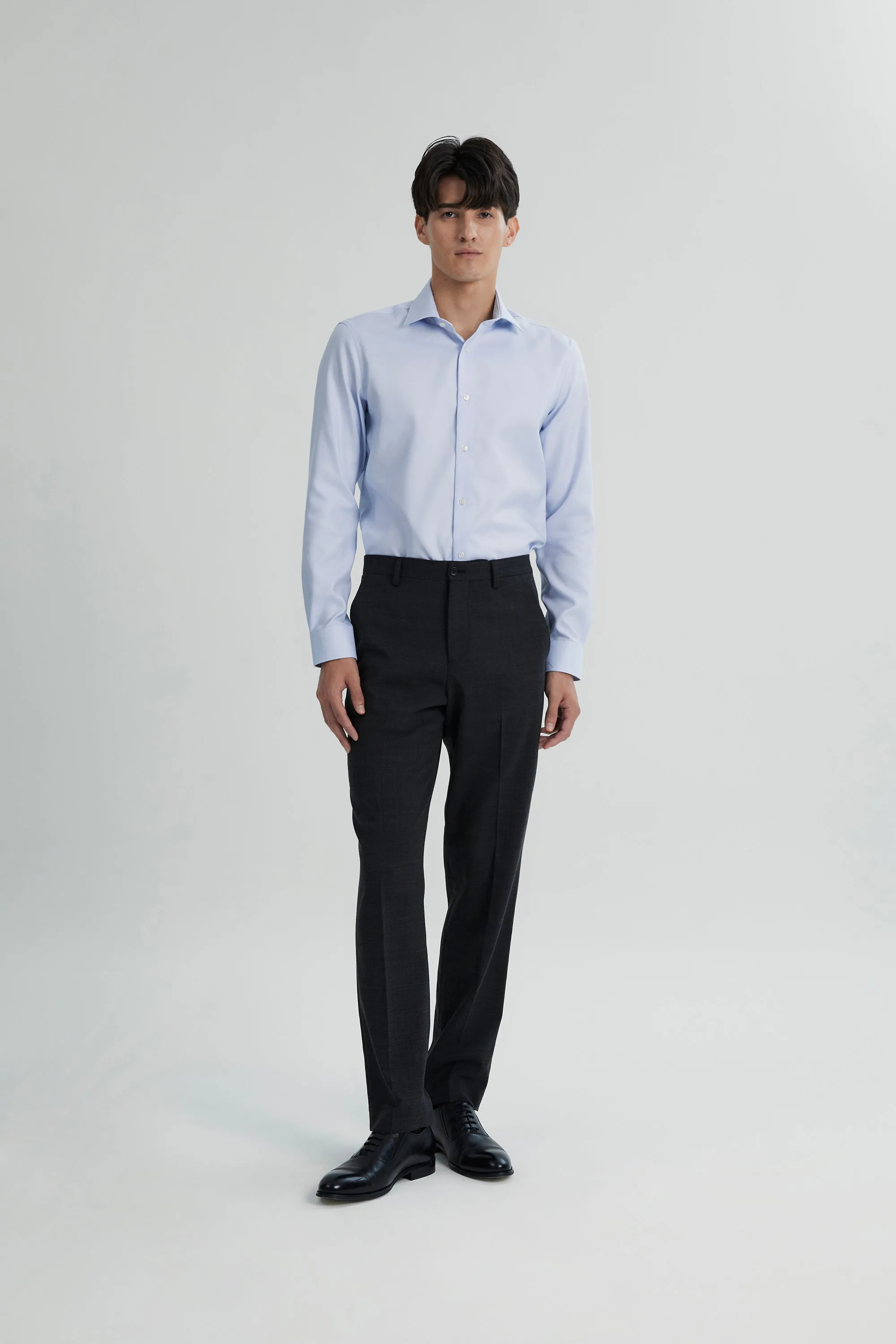 Alexander & Sons, Light Blue Dobby, Long Sleeve Shirt
