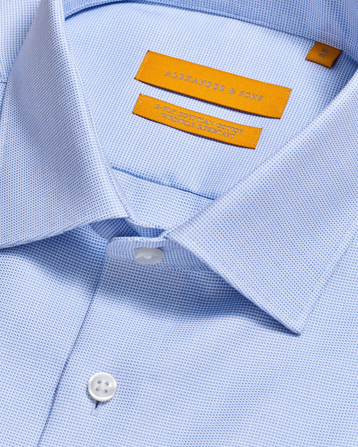 Alexander & Sons, Light Blue Dobby, Long Sleeve Shirt