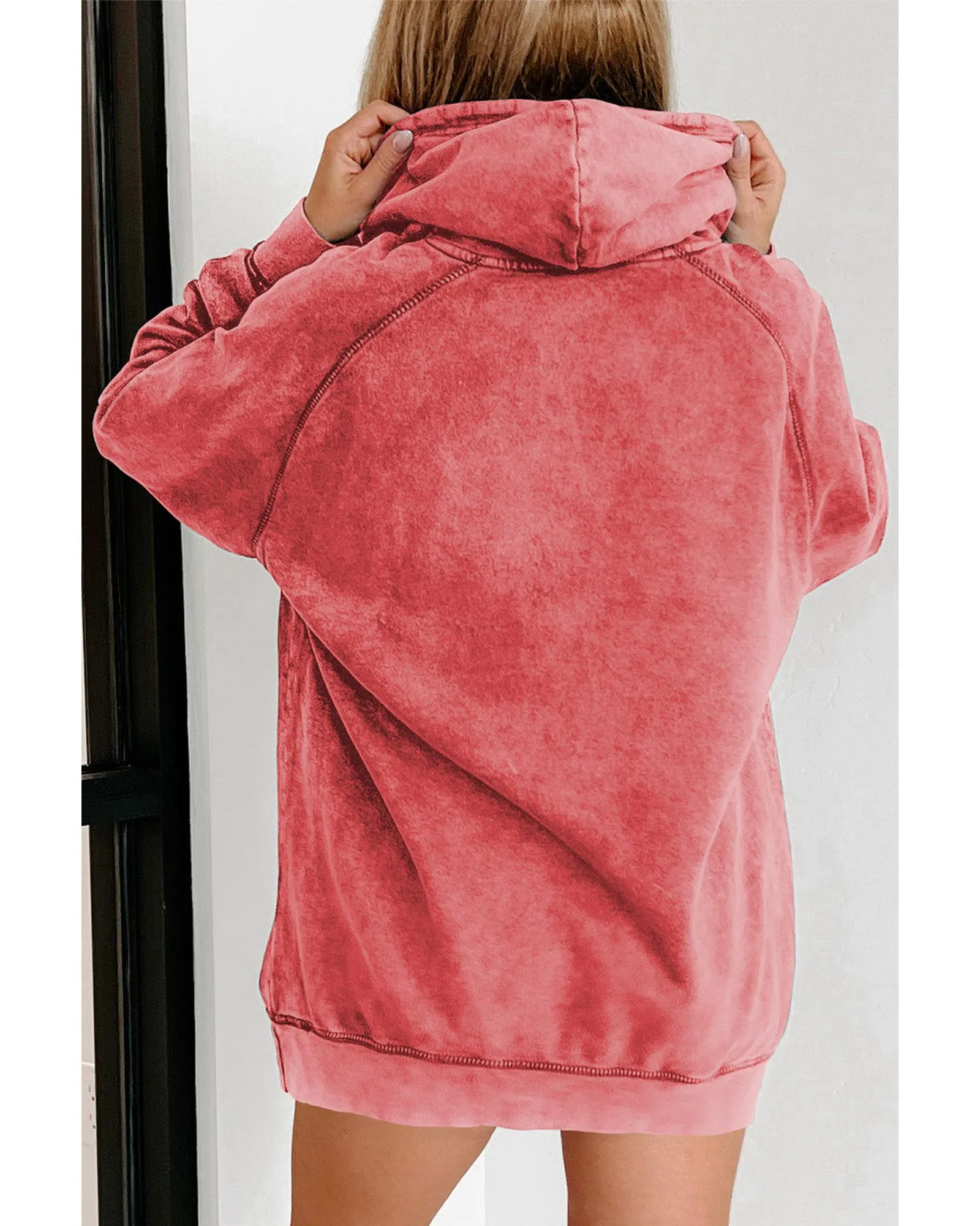 Azura Exchange Versatile Mineral Wash Hoodie with Kangaroo Pocket - L