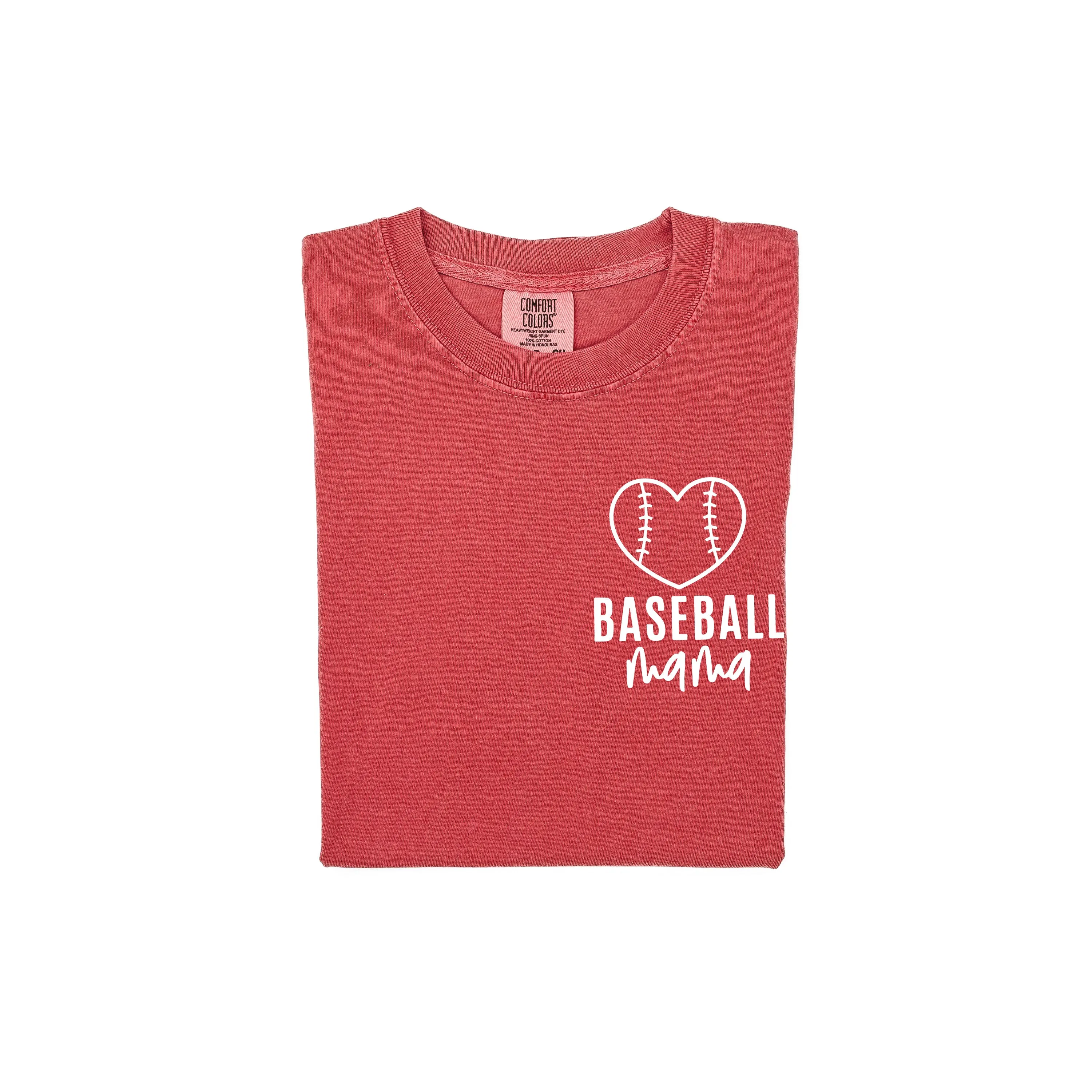 Baseball Mama - Pocket Design - SHORT SLEEVE COMFORT COLORS TEE