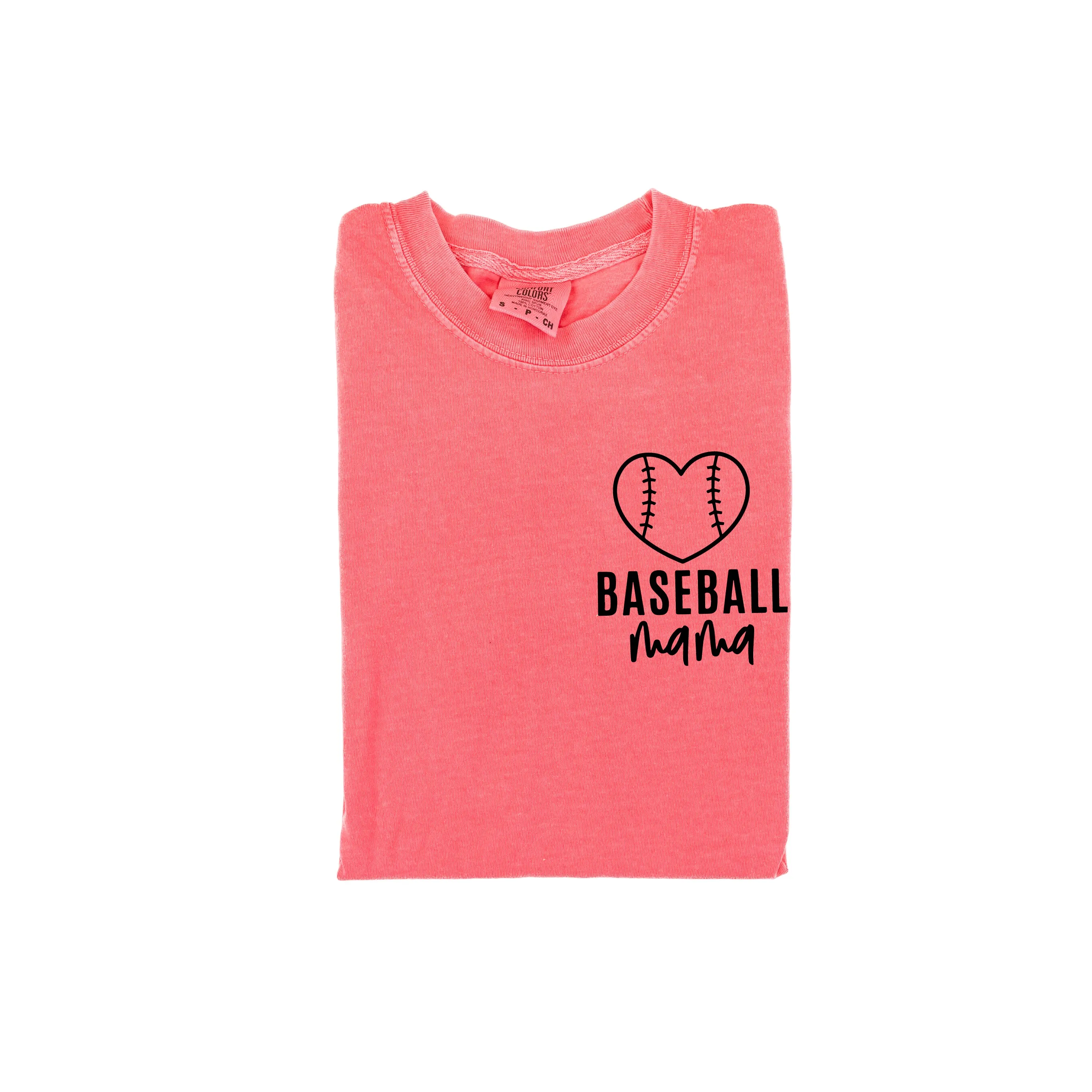Baseball Mama - Pocket Design - SHORT SLEEVE COMFORT COLORS TEE