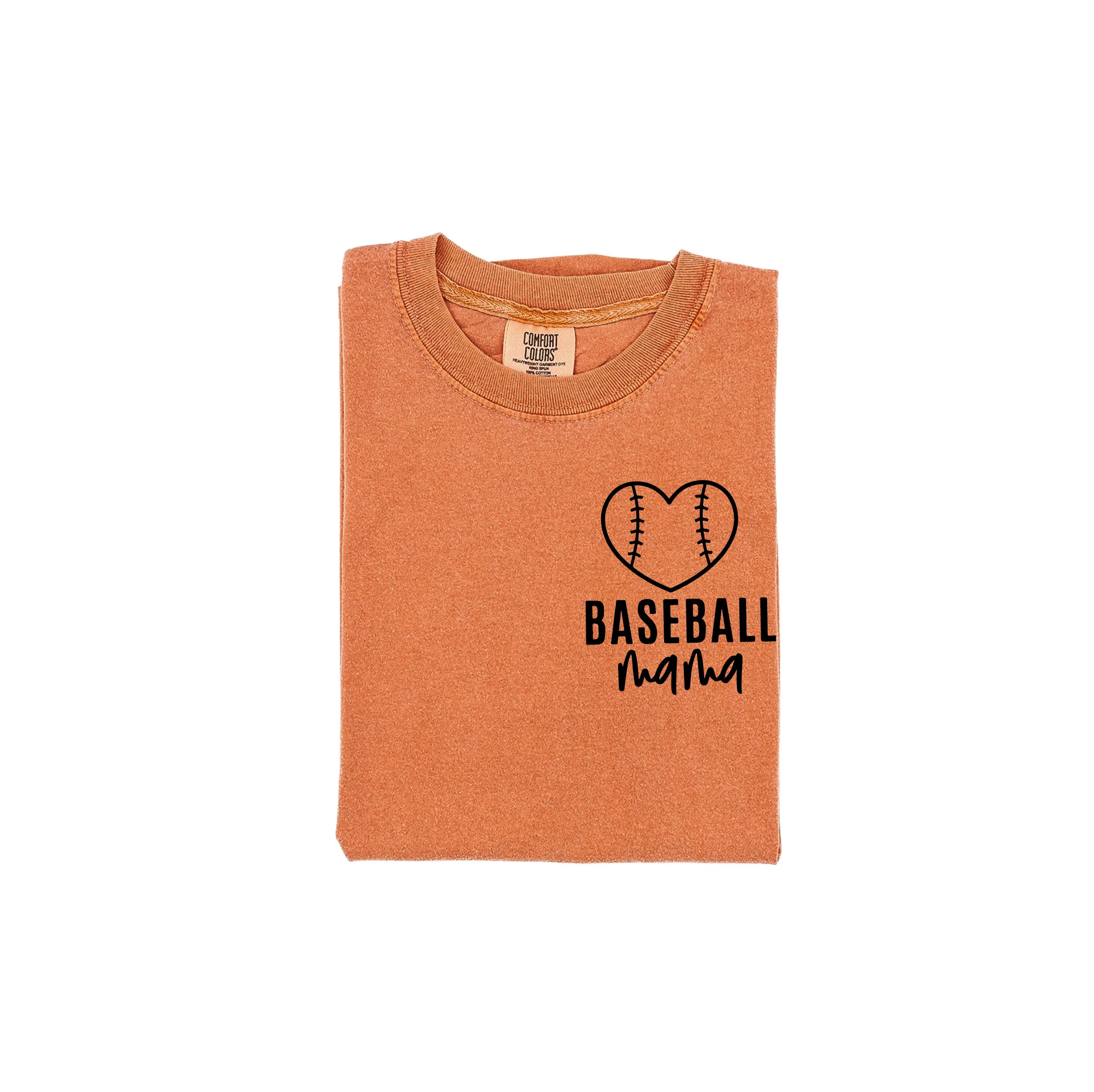 Baseball Mama - Pocket Design - SHORT SLEEVE COMFORT COLORS TEE