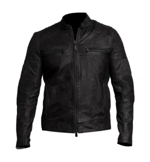 Black Cafe Racer Leather Jacket Unisex Fashion Jacket