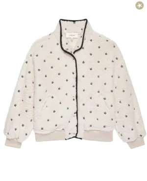 Blackbird Jacket ~ Cream W/ Black Floral Embroidery