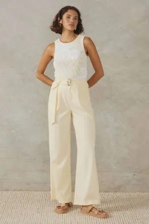 Bloom Knit Top | Lemon / White
