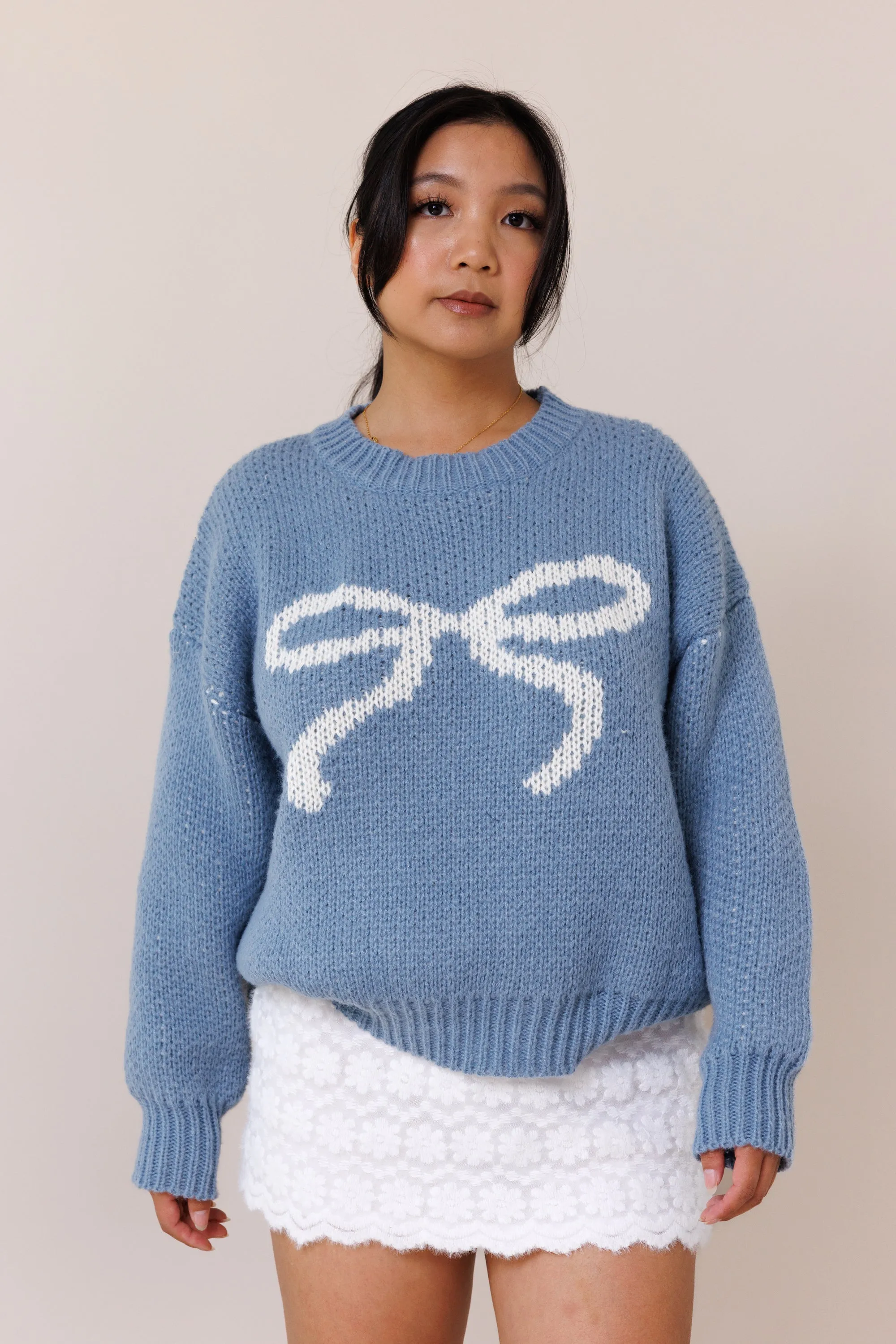 Blue Bow Sweater