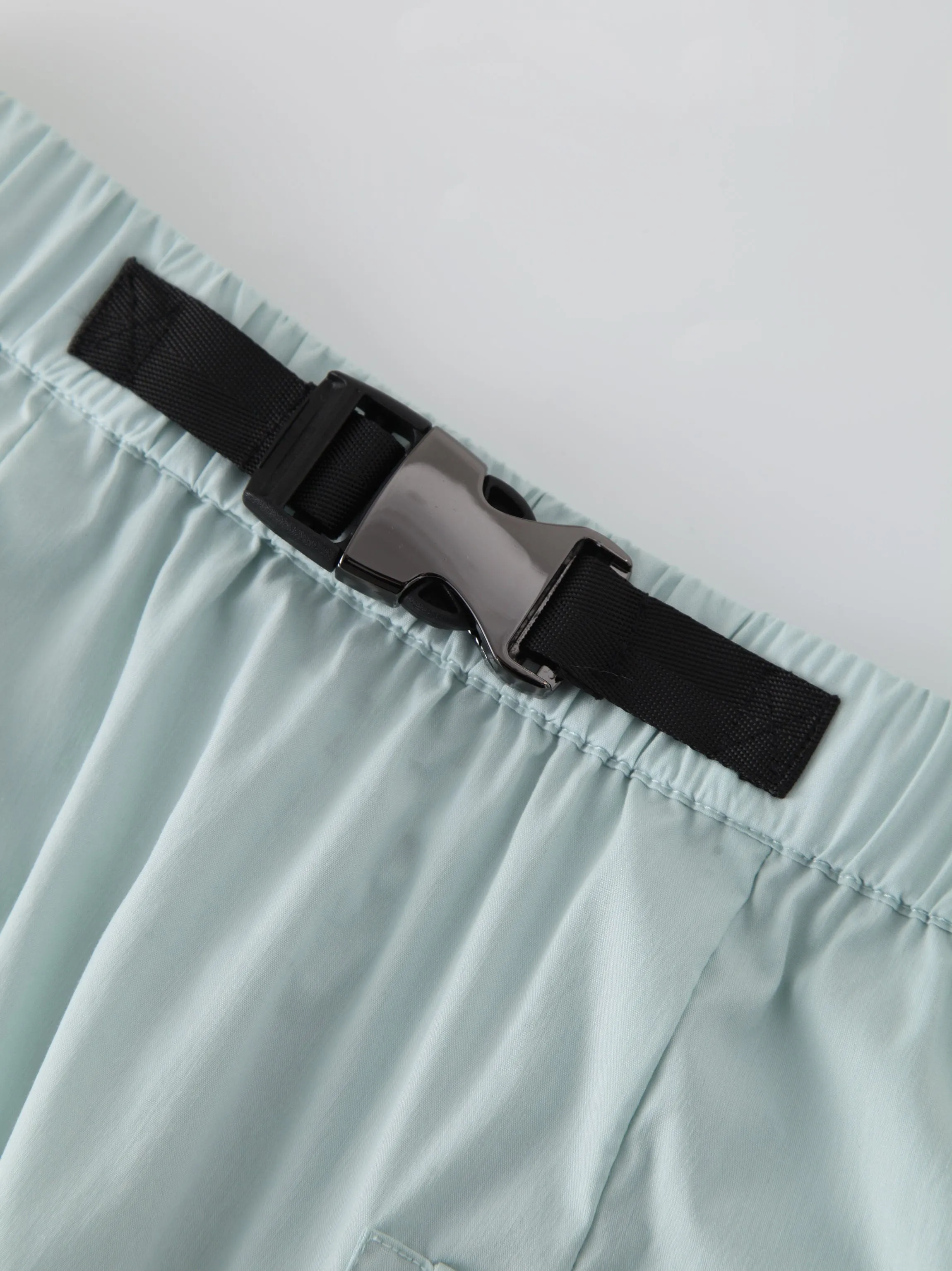 Buckle Cargo Skirt-Pistachio
