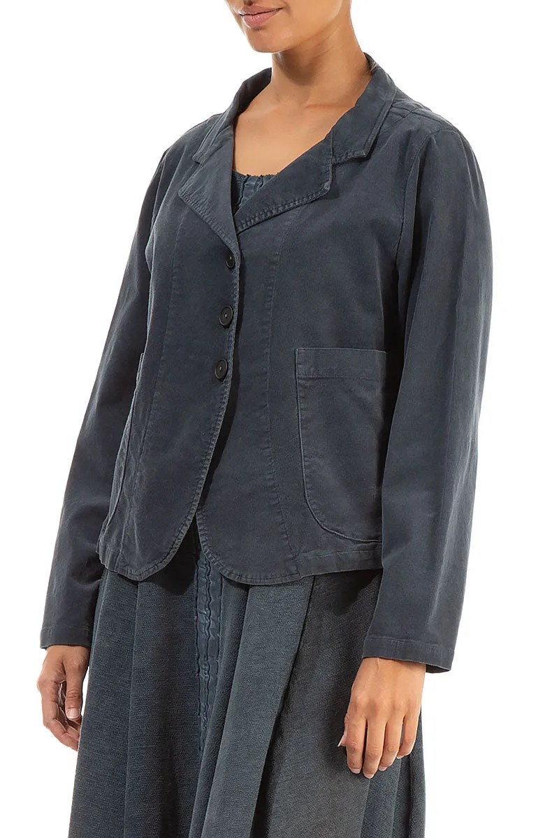 Buttoned Grey Corduroy Jacket