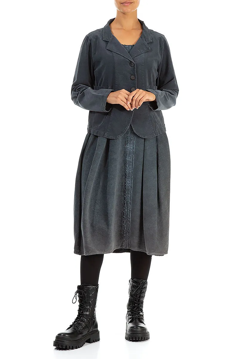Buttoned Grey Corduroy Jacket