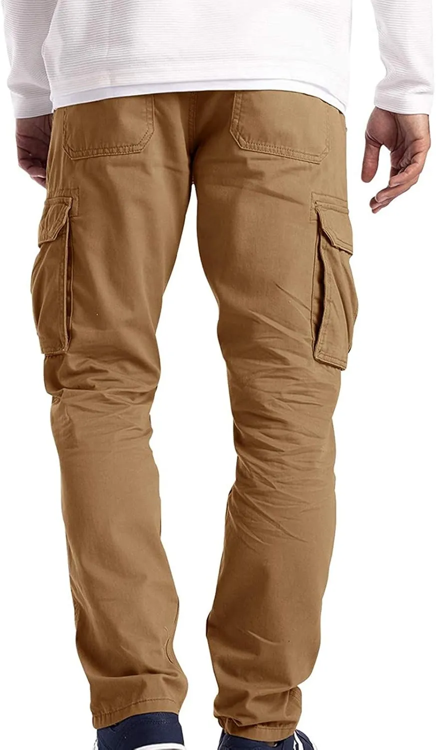 Cargo Pants for Men Relaxed Fit Pants Mens Cargo Sweatpants Heavyweight Fleece Jogger Pants Drawstring Sports Workout