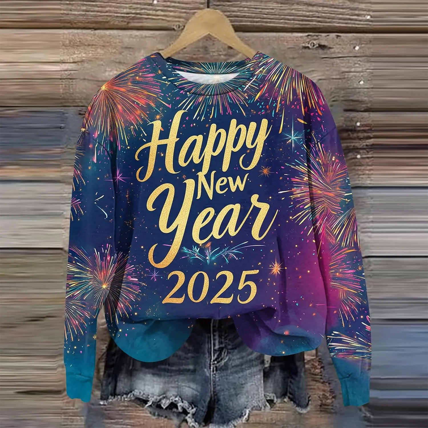 Christmas Sweatshirts For Women 2024 Santa Pullover Crewneck Long Sleeve Tops Loose Fit Fall Winter Clothes