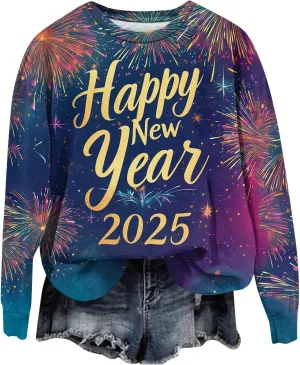 Christmas Sweatshirts For Women 2024 Santa Pullover Crewneck Long Sleeve Tops Loose Fit Fall Winter Clothes