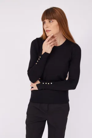Crew Neck Sleeve Detail Knitwear