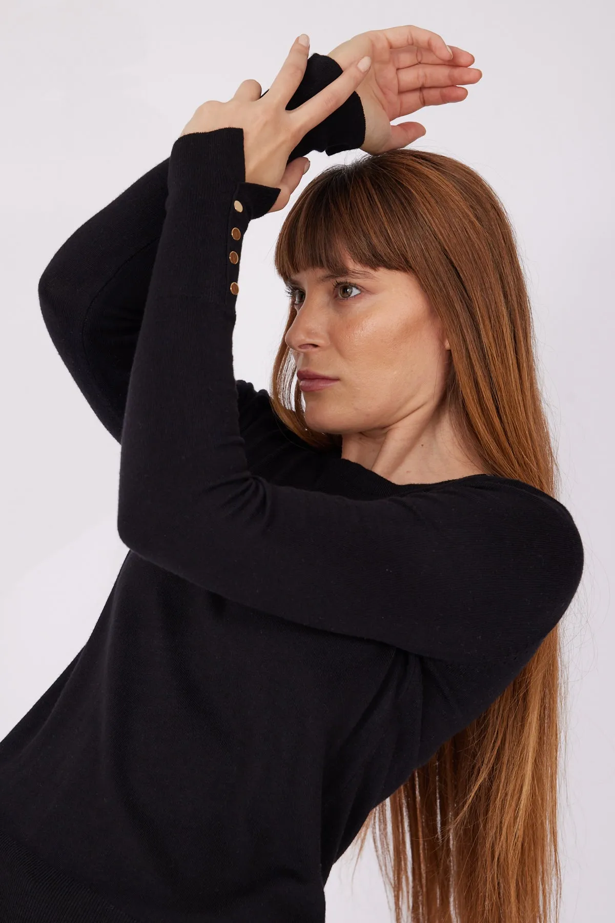 Crew Neck Sleeve Detail Knitwear