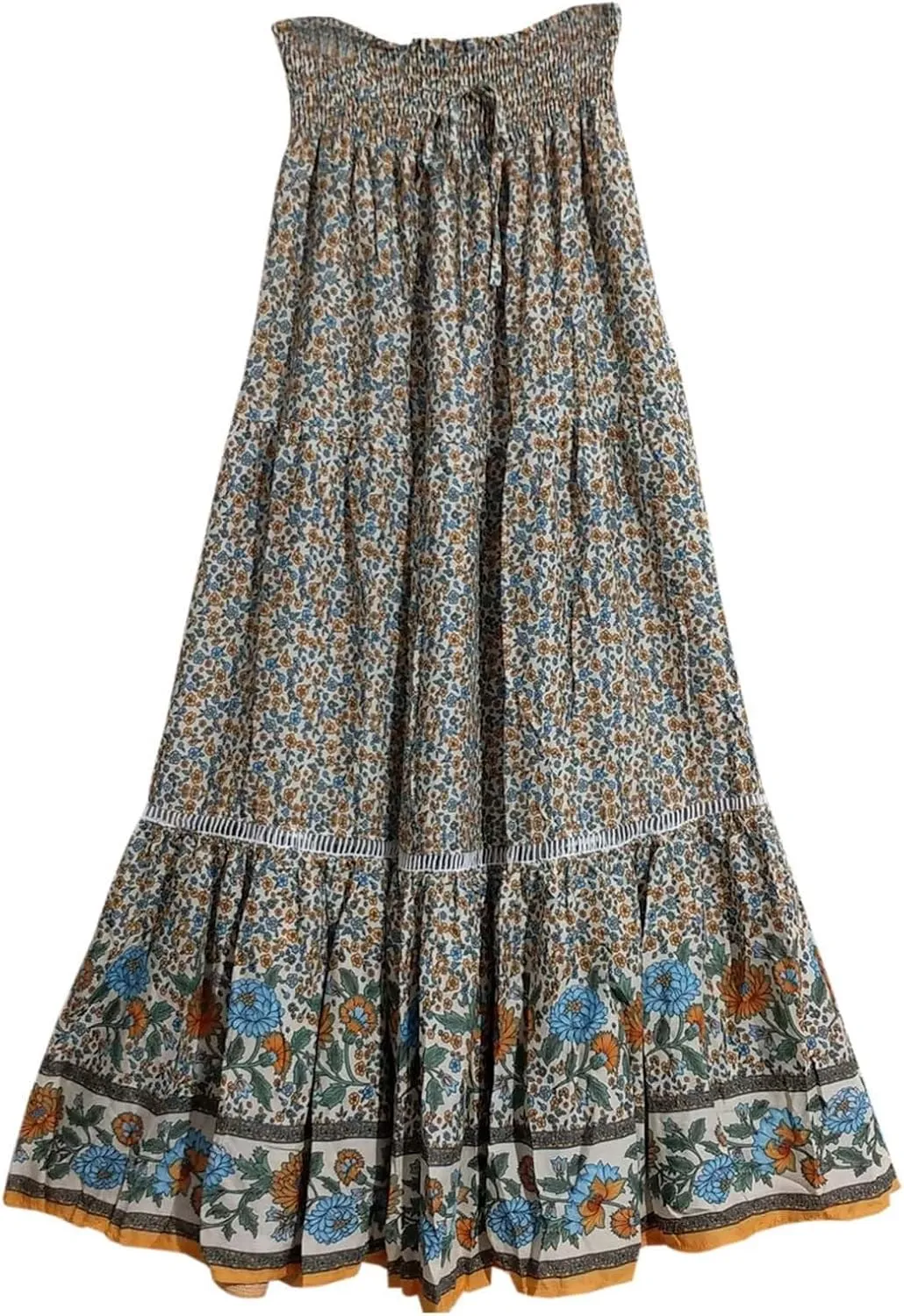Cute Skirts for Women Women's Bohemian Beach Skirt New Lace Crochet Rayon Maxi Skirt with Placement Floral