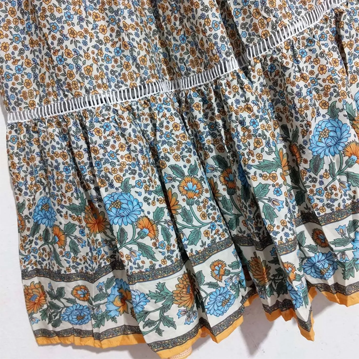 Cute Skirts for Women Women's Bohemian Beach Skirt New Lace Crochet Rayon Maxi Skirt with Placement Floral