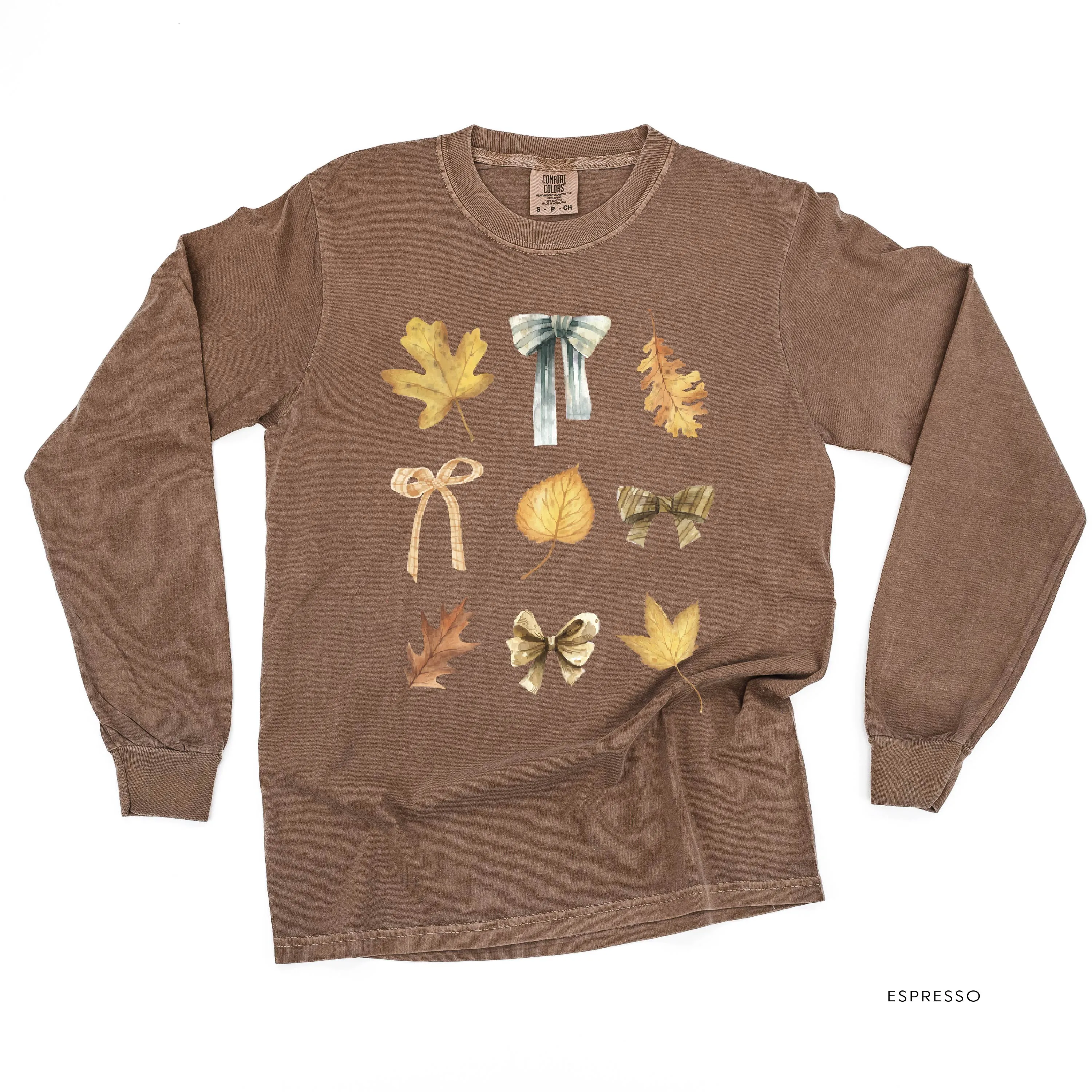 Dainty Bows and Leaves - Long Sleeve Comfort Colors Tee