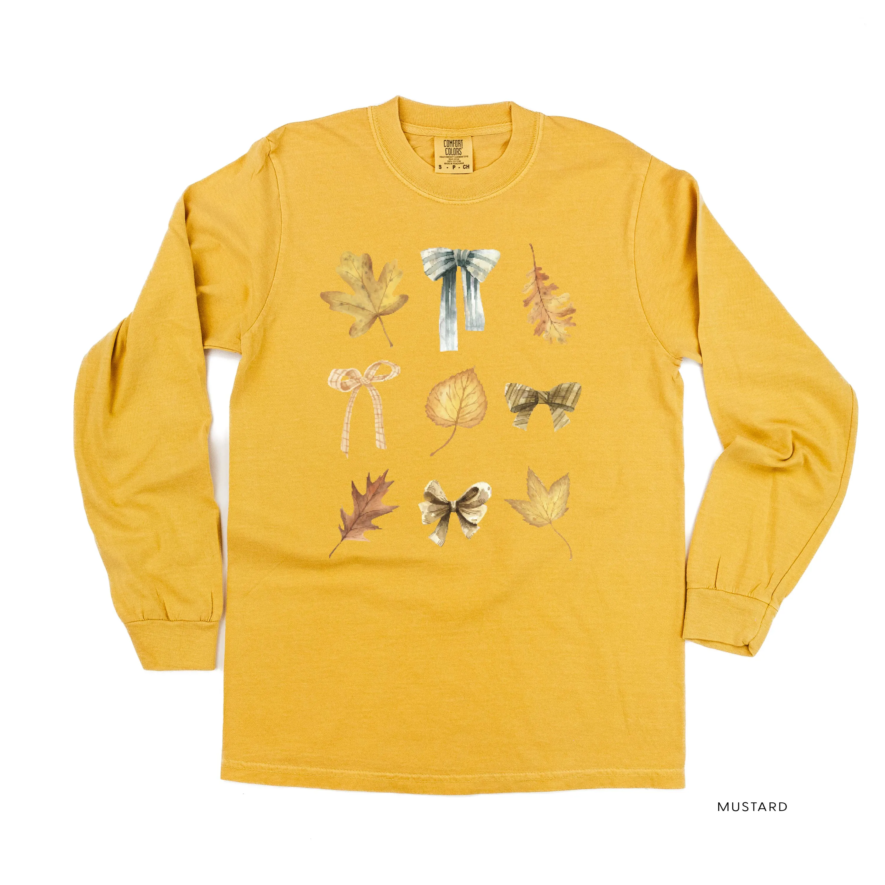 Dainty Bows and Leaves - Long Sleeve Comfort Colors Tee