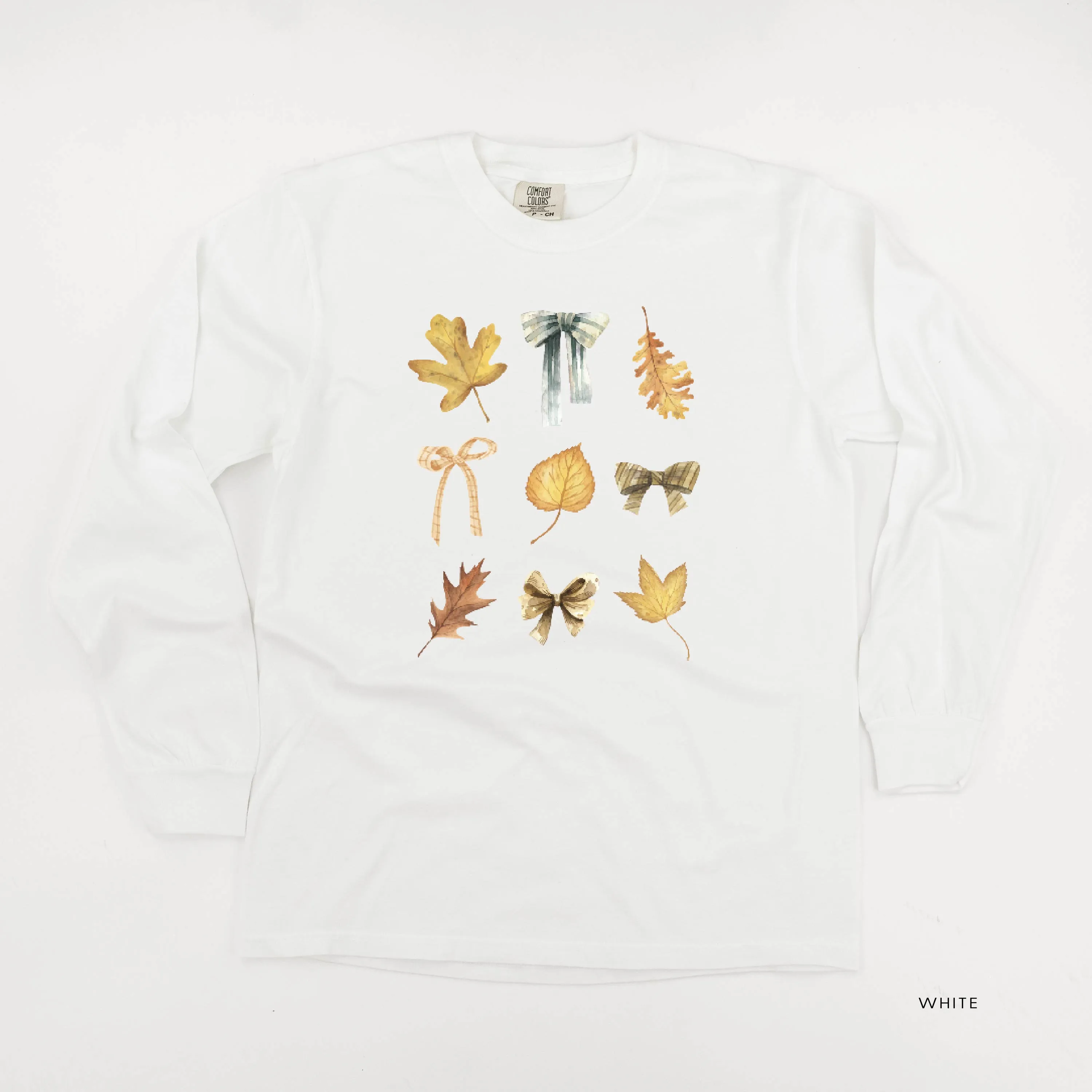 Dainty Bows and Leaves - Long Sleeve Comfort Colors Tee