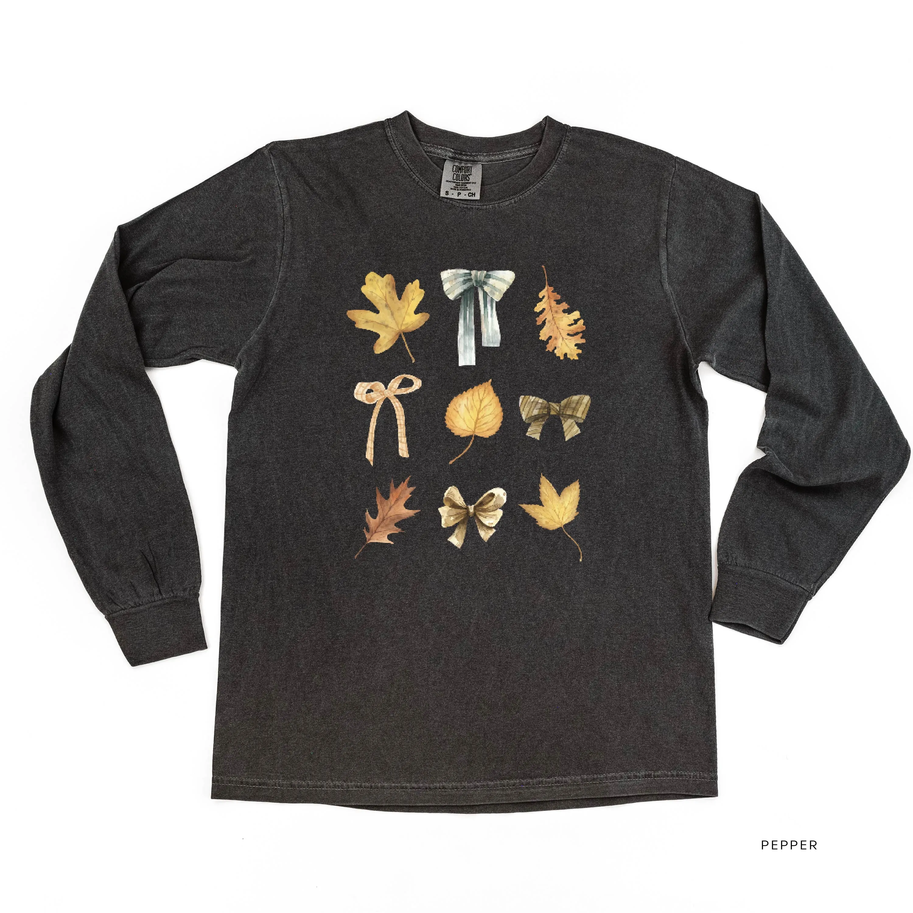 Dainty Bows and Leaves - Long Sleeve Comfort Colors Tee