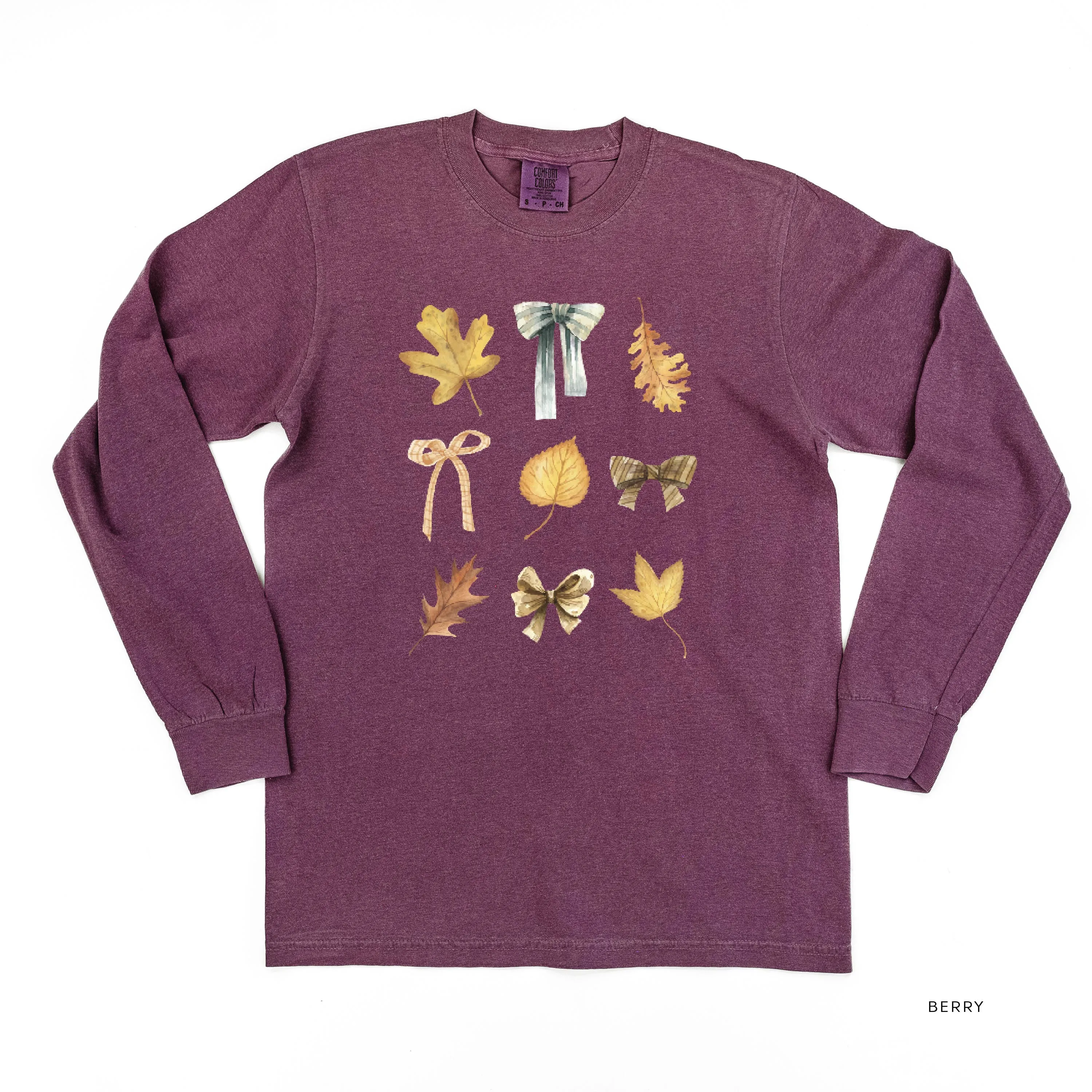 Dainty Bows and Leaves - Long Sleeve Comfort Colors Tee