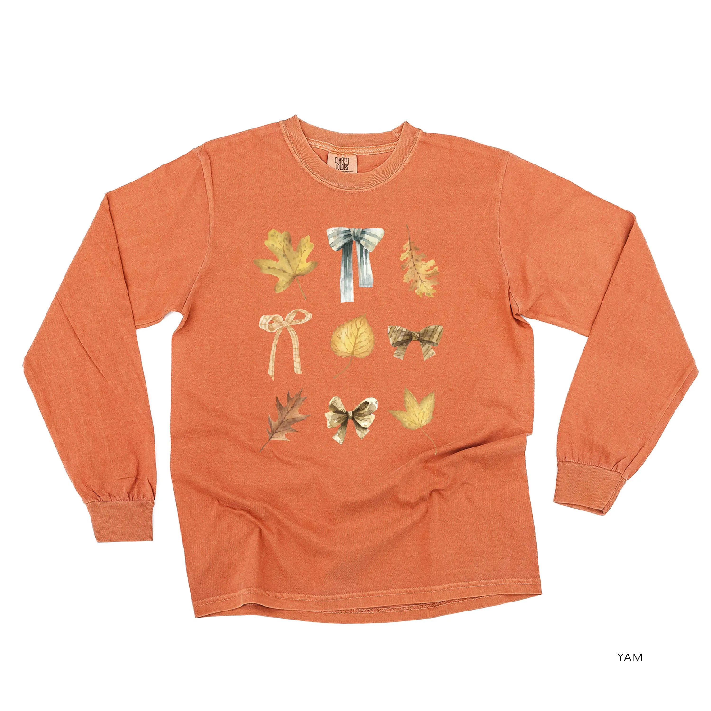 Dainty Bows and Leaves - Long Sleeve Comfort Colors Tee