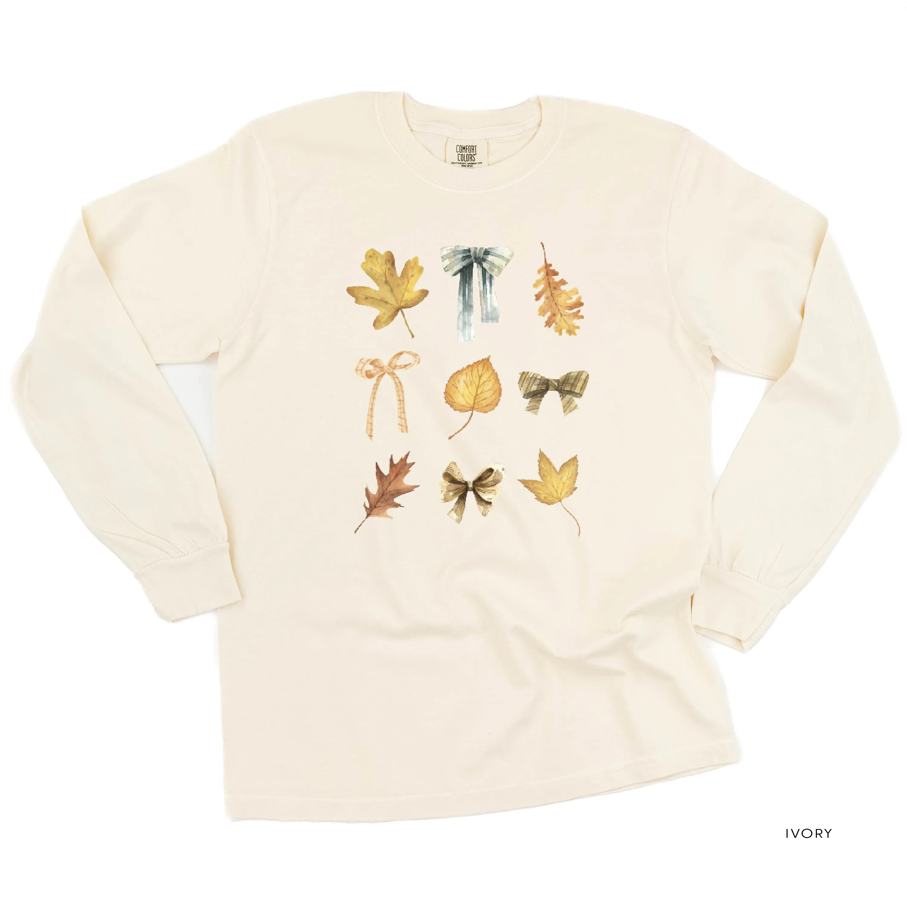 Dainty Bows and Leaves - Long Sleeve Comfort Colors Tee