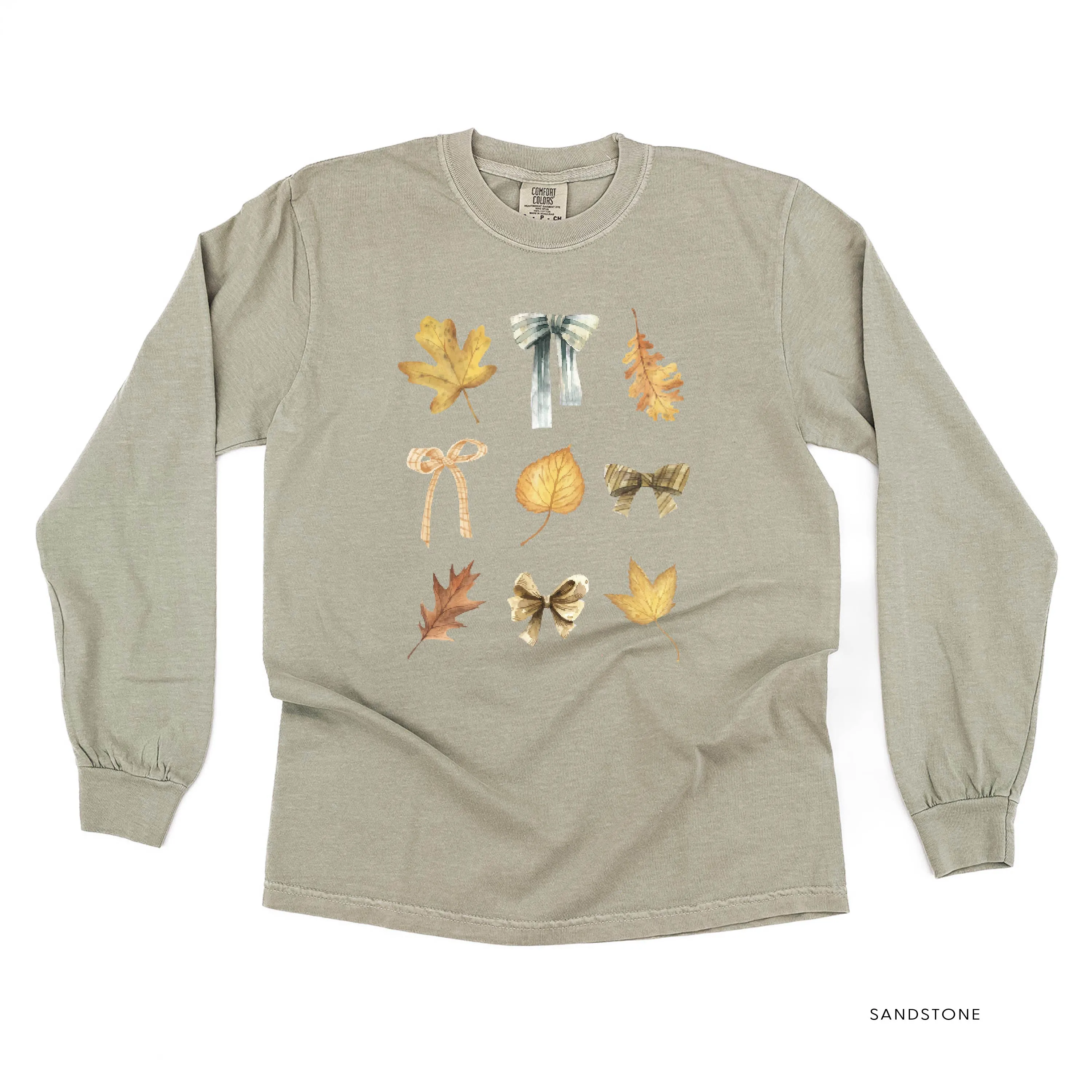 Dainty Bows and Leaves - Long Sleeve Comfort Colors Tee