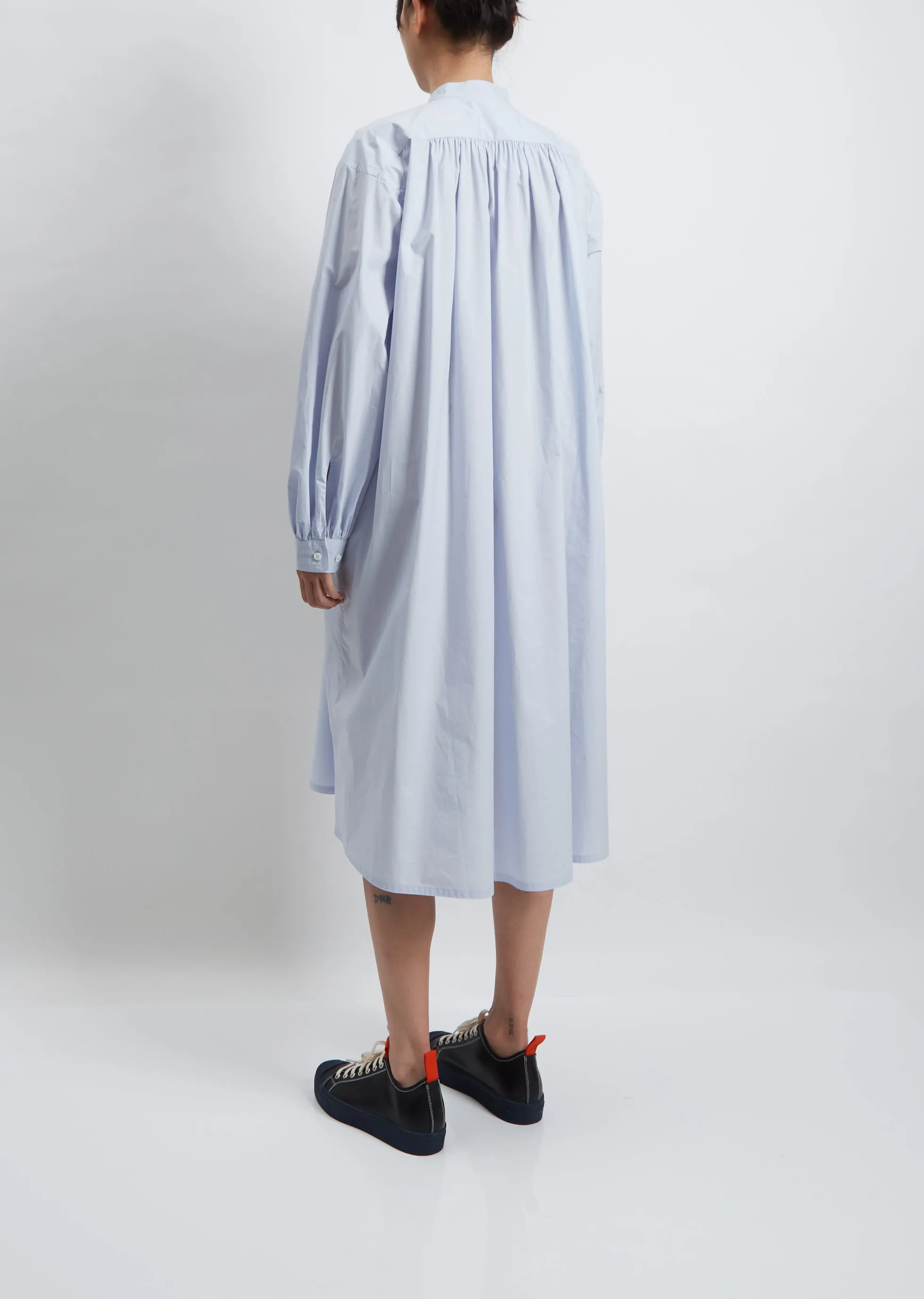 Decatina Puff Sleeve Dress — Ice Blue
