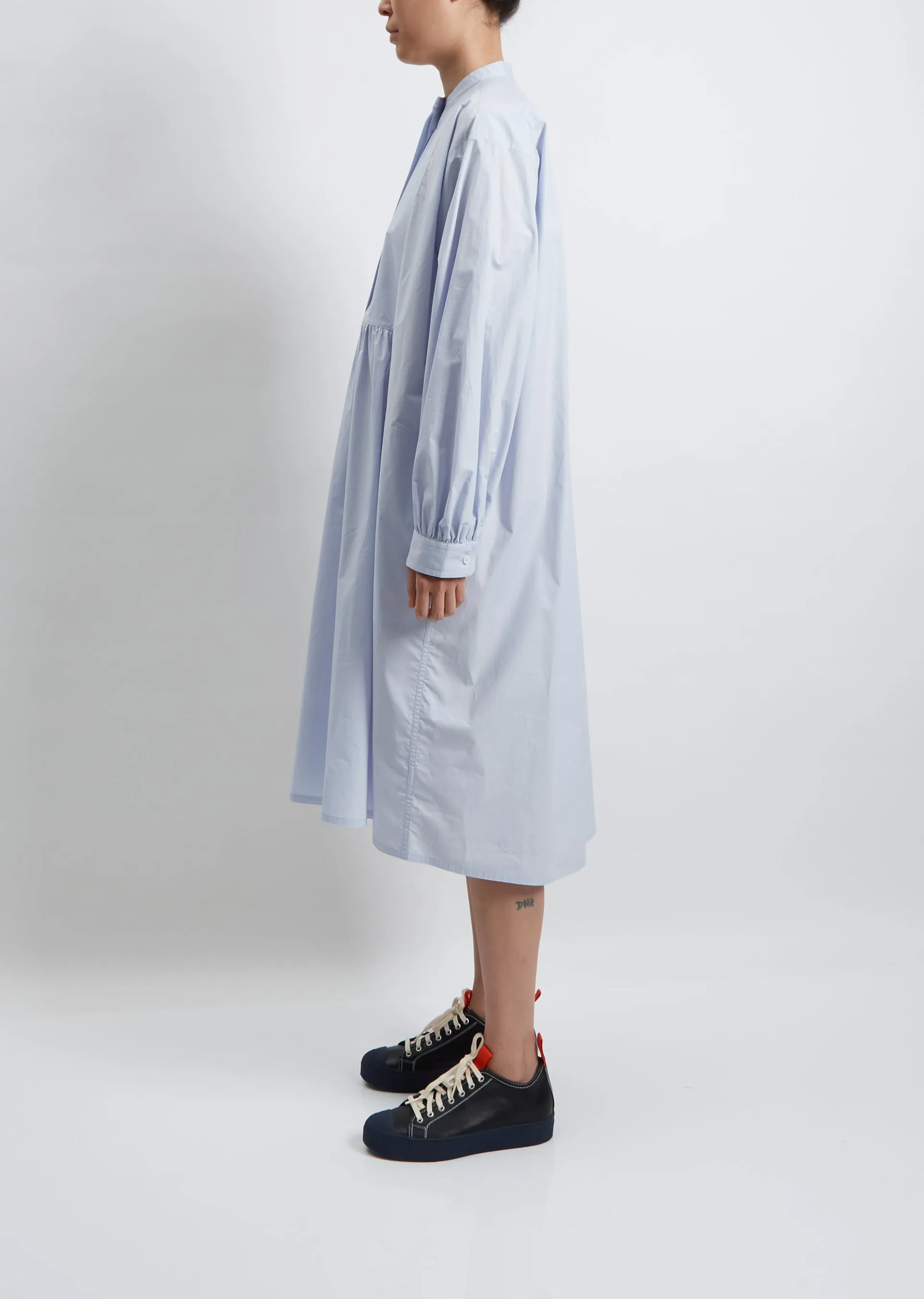 Decatina Puff Sleeve Dress — Ice Blue