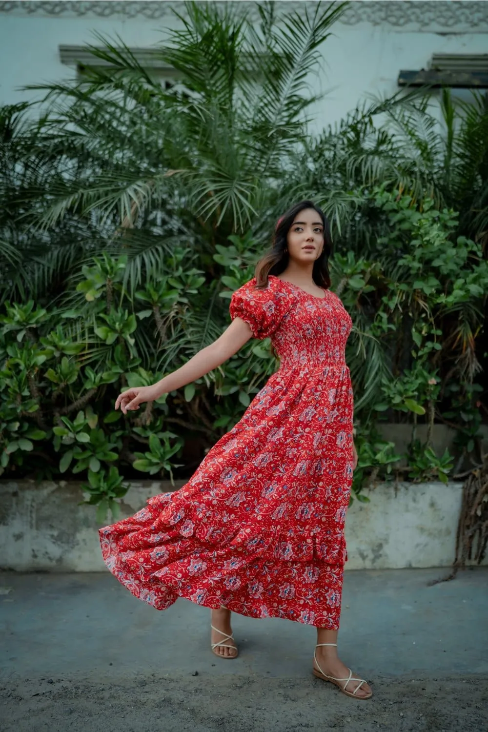 Easy On Me  Maxi Red Dress