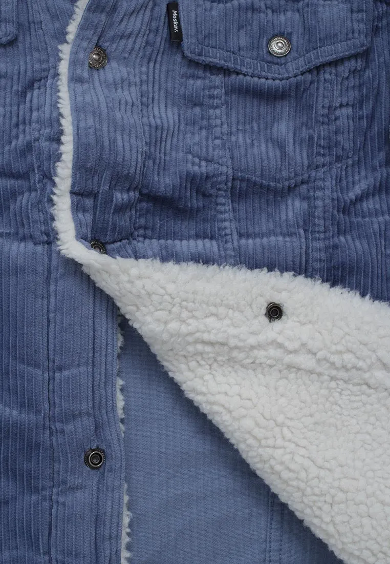 EMPIRE CORDUROY BLUE TRUCKER SHERPA JACKET
