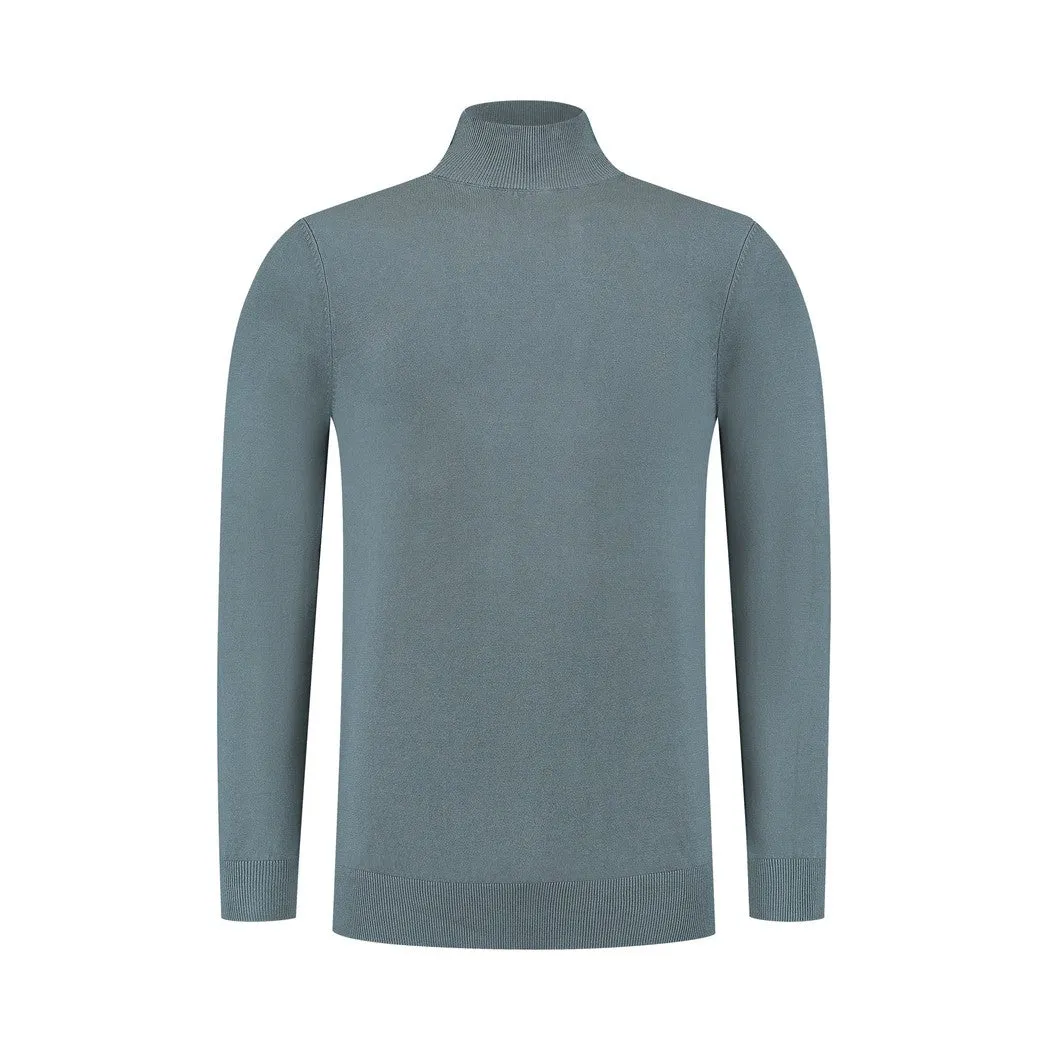 Essential Knitwear Mockneck Sweater Blue