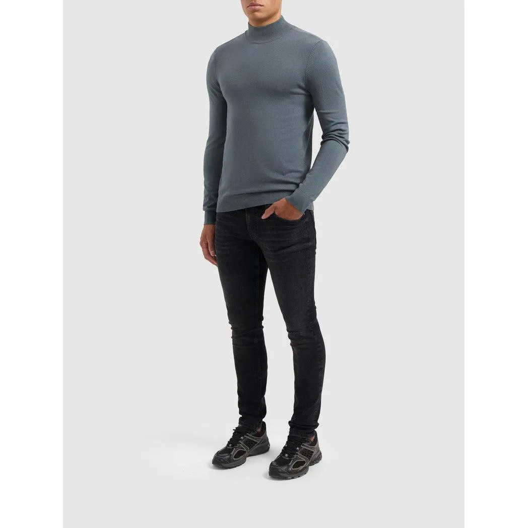 Essential Knitwear Mockneck Sweater Blue