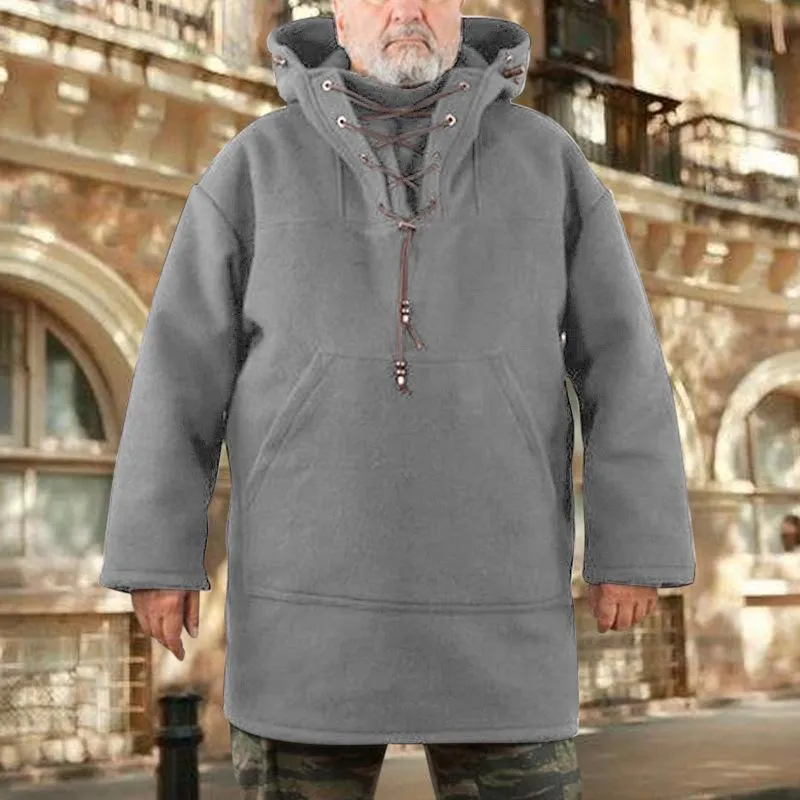 Europe Mid-Length Casual Wool Sweatshirt Tops Men Outerwear