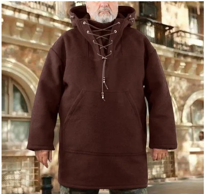 Europe Mid-Length Casual Wool Sweatshirt Tops Men Outerwear