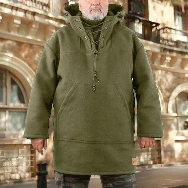 Europe Mid-Length Casual Wool Sweatshirt Tops Men Outerwear