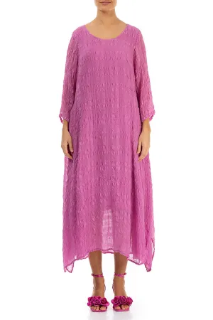 Floaty Textured Wild Berry Silk Dress