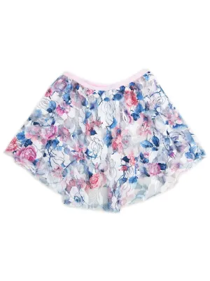 Girls Multi Color Floral Lace Hi-Low Stylish Dance Skirt 9M-8