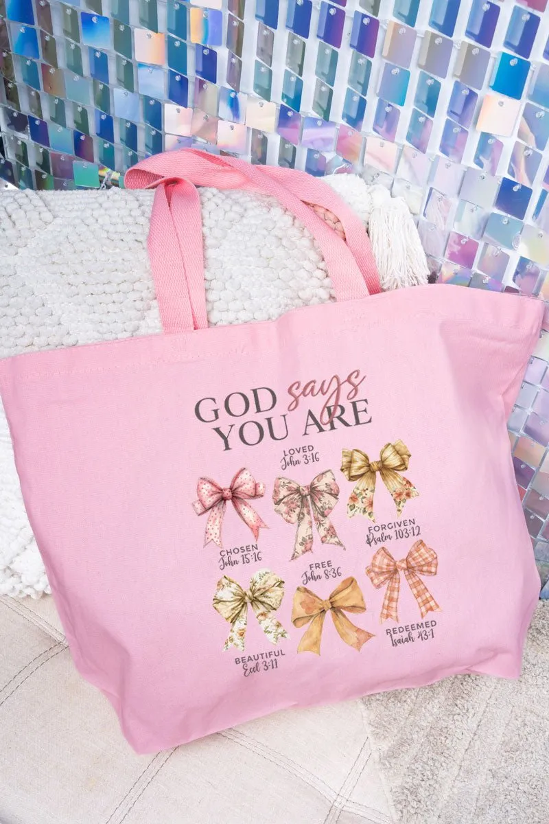 God Says You Are Coquette Canvas Jumbo Tote
