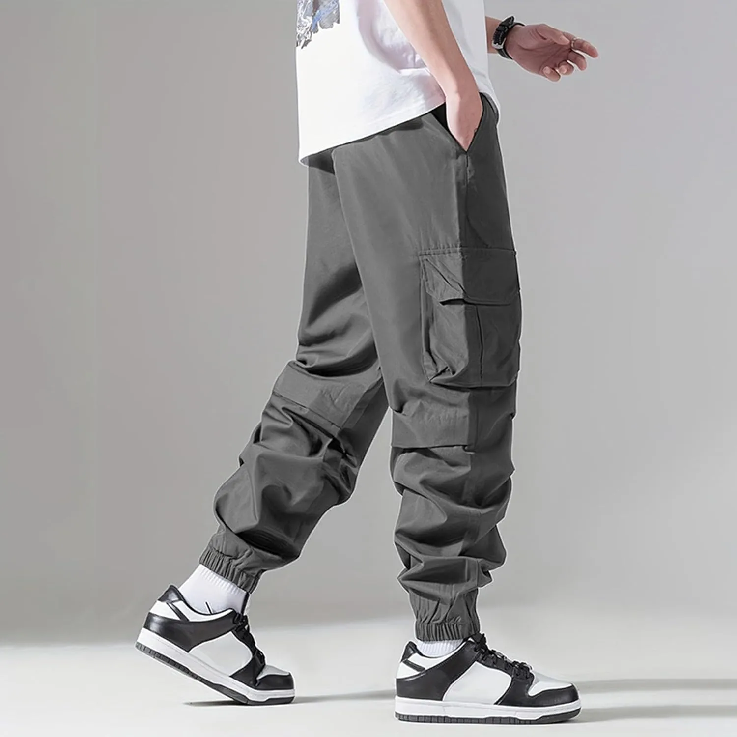 Golf Pants Men Stretch Relaxed Fit Waterproof Baggy Sweat Pants Classic Work Pants Relaxed Fit Straight Leg Tousers