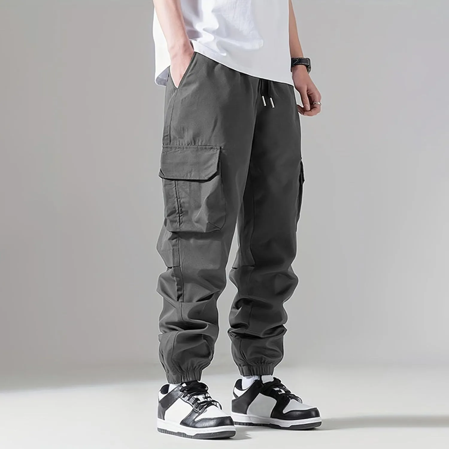 Golf Pants Men Stretch Relaxed Fit Waterproof Baggy Sweat Pants Classic Work Pants Relaxed Fit Straight Leg Tousers