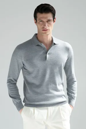 Grey Merino polo  Made in Italy