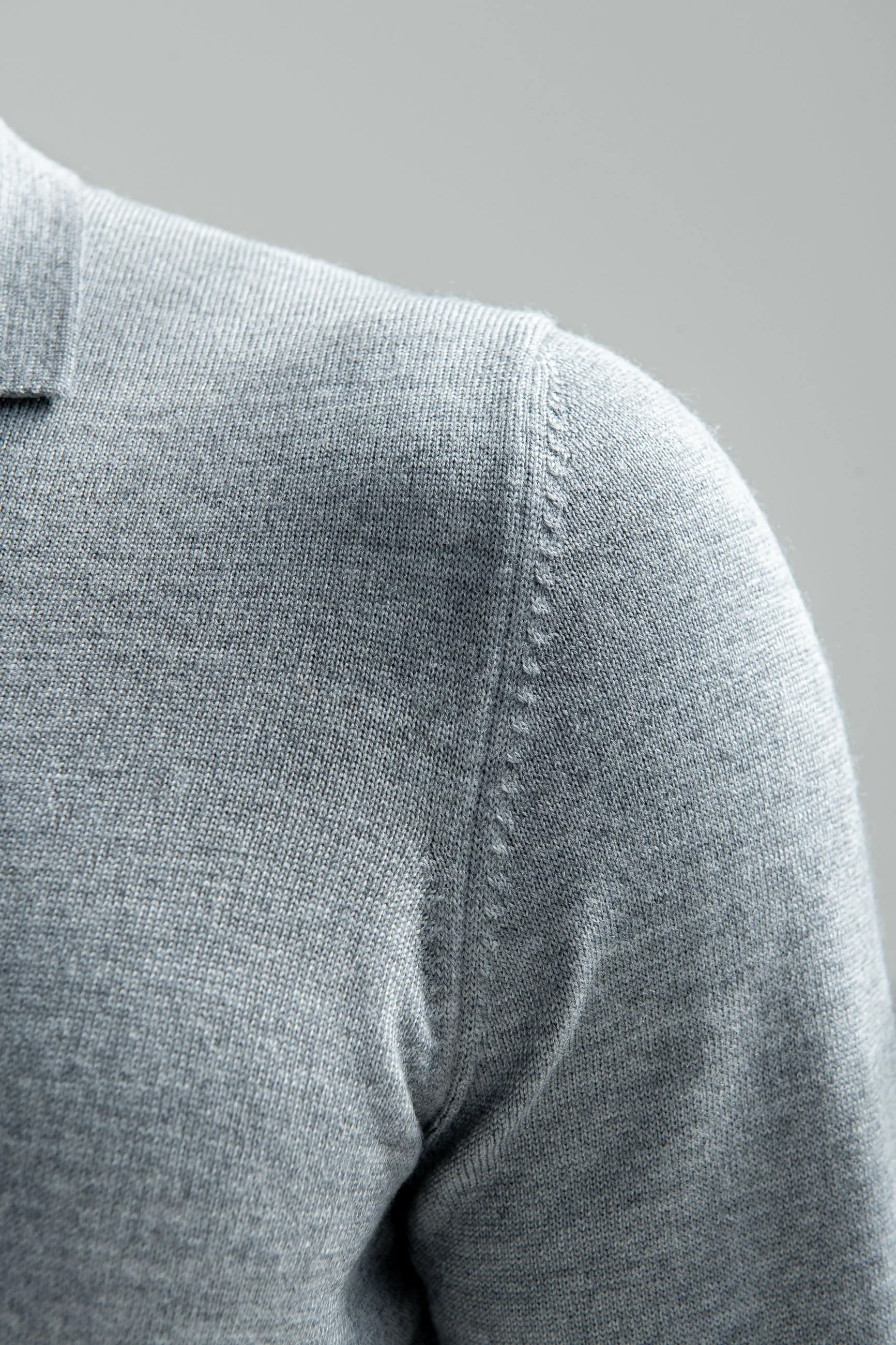 Grey Merino polo  Made in Italy