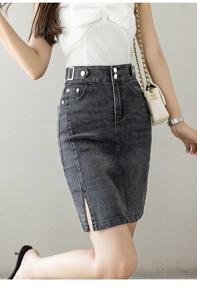 High Waist Slim Office Jeans Skirts